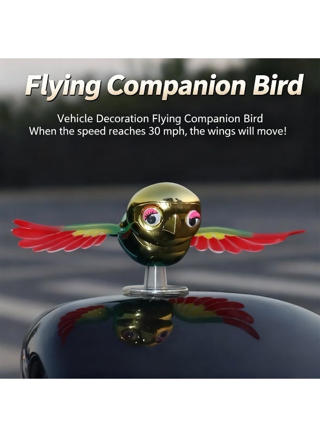 NIBEMINENT Simulation Flying Bird Car Ornament, Figurine Flapping Wings Fun Rider Helmet Decoration Doll for Car, Motorcycle, Bike & Helmet, Cute Outdoor Auto Decor Gift for Drivers - Image 5
