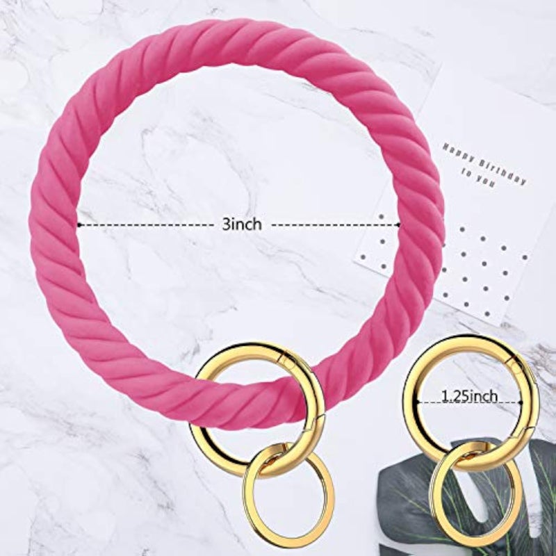 Idakekiy Key Chain, Silicon Wristlet Keychain Bangle Keyring Bracelet Holder for Women Girl - Image 3