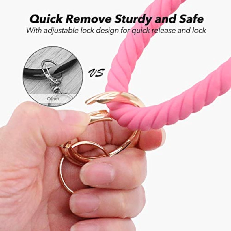 Idakekiy Key Chain, Silicon Wristlet Keychain Bangle Keyring Bracelet Holder for Women Girl - Image 4