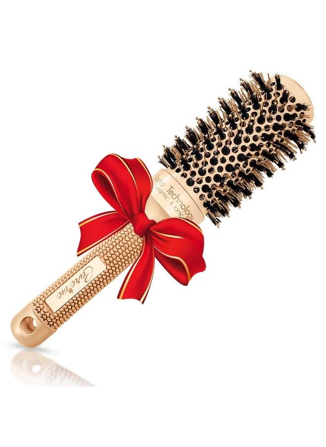 Care Me Boars Round Brush For Blow Drying Straightening Styling Curling Shoulder Length Hair Medium Ceramic Vented Roller (1.7" Barrel 2.8" With Bristles)  - Image 1