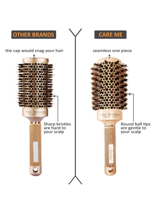 Care Me Boars Round Brush For Blow Drying Straightening Styling Curling Shoulder Length Hair Medium Ceramic Vented Roller (1.7" Barrel 2.8" With Bristles)  - Image 5