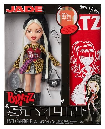 BRATZ دمية براتز ستايلين جايد مع تي شيرت قابل للتخصيص لك وإكسسوارات - Image 1