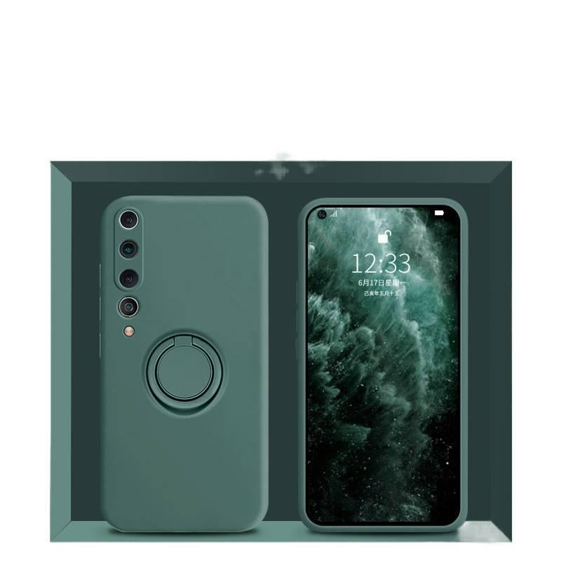 غطاء واقي بسيليكون لـ Xiaomi 14 مع حامل وحماية من السقوط مع مقاوم للصدمات مع مقاومة بصمات الأصابع باللون أخضر بوظيفة حامل من السيليكون باللون الأخضر - Image 1