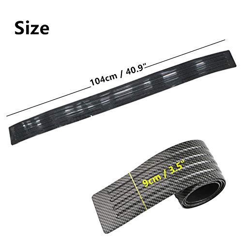 Youngine Universal Carbon Fibre Rubber Rear Guard Bumper Protector Anti-Scratch Trim Cover for Car Pickup SUV Truck,104cm/41 inches - Image 2