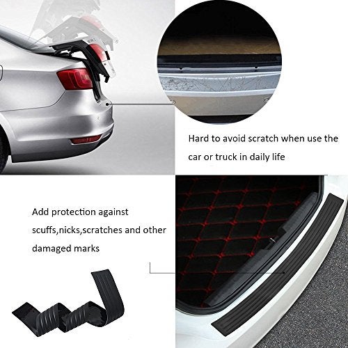 Youngine Universal Carbon Fibre Rubber Rear Guard Bumper Protector Anti-Scratch Trim Cover for Car Pickup SUV Truck,104cm/41 inches - Image 5