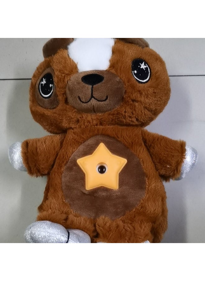 Soothing Projection Lamp Children's Toys Dream Lites Children's Cartoon Plush Starry Sky Doll Without Music-Color:Purple Unicorn-Specifications:OPP Packaging  - Image 4