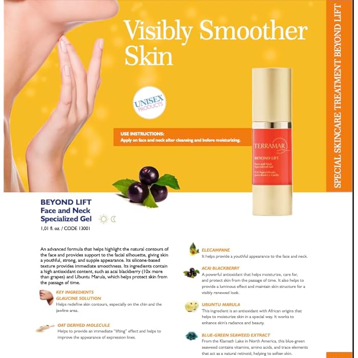 Terramar BEYOND LIFT FACE AND NECK SPECIALIZED GEL - Skin Tightening & Lifting Gel, Firms Contour, Smooths Wrinkles & Expression Lines, Anti-Aging - Image 2