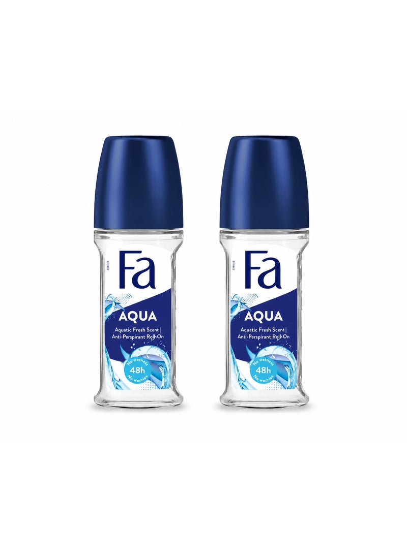 Fa Roll On Aqua 50ml, Pack of 2 - Image 1