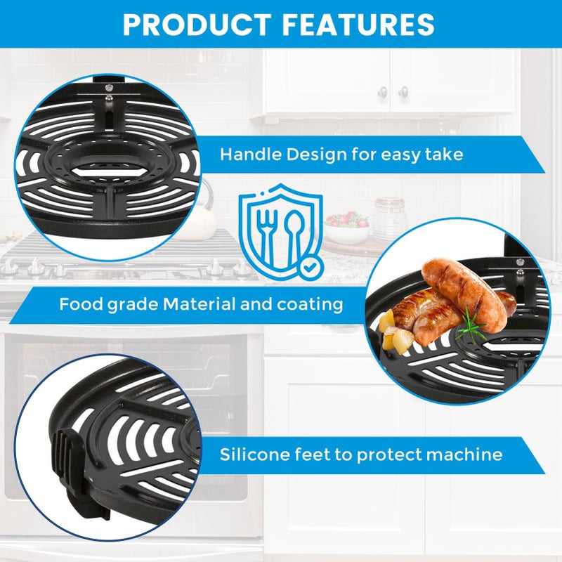 GXF Air Fryer Grill Pan Grill Plate Crisper Plate Accessories Tray Rack for Ninja OP302 OP305 FD305 FD305 Air Fryer,Air fryer Replacement Parts for Ninja FD302 6.5 Qt FD101 5 Qt FD401 8 Qt - Image 5