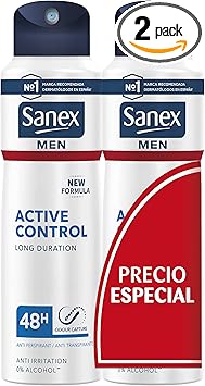 Sanex Activ Control Mens Deodorant 200 ml Pack of 2 - Image 1