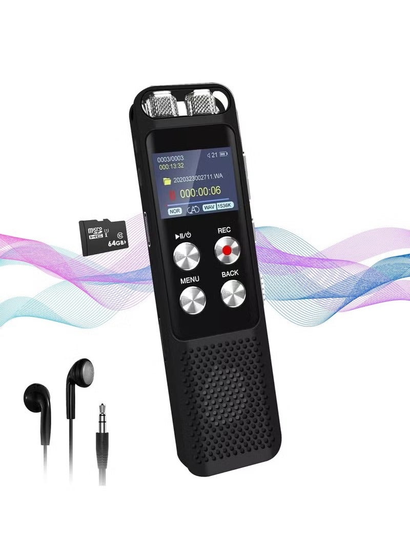 شو وو مسجل صوت رقمي بسعة 72 جيجابايت: مسجلات صوتية مع خاصية التشغيل، جهاز تسجيل صوتي، مسجل صوت محمول مزود بكلمة مرور، مشغل ووكمان - Image 1
