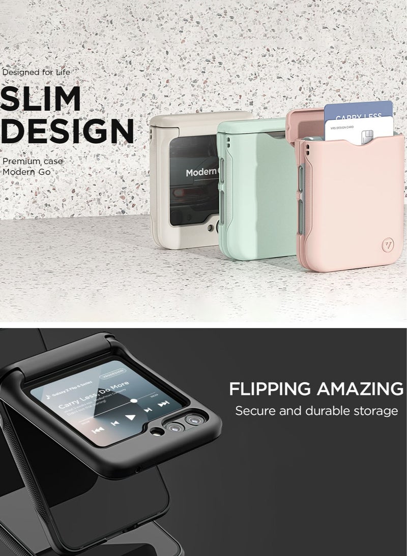 VRS Design جراب Terra Guard Modern Go لهاتف Samsung Galaxy Z Flip 6 مع [حماية المفصلة] وفتحة [حامل البطاقة 2] - شفاف - Image 2