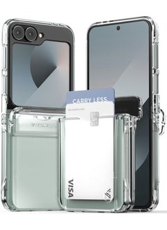 VRS Design Terra Guard Modern Go Samsung Galaxy Z Flip 6 Case Cover Wallet with [Hinge Protection] and [2 Card Holder] Slot - Clear  - Image 1