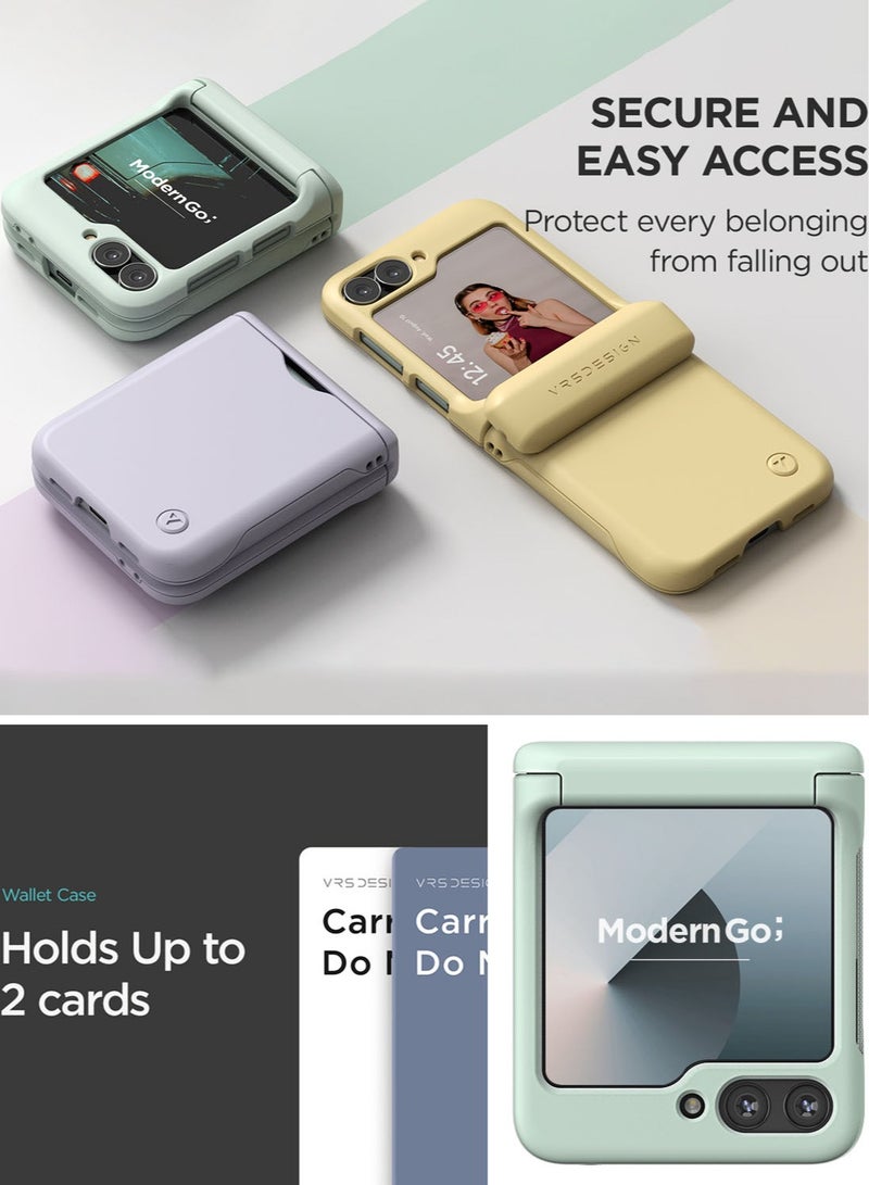 VRS Design جراب Terra Guard Modern Go لهاتف Samsung Galaxy Z Flip 6 مع [حماية المفصلة] وفتحة [حامل البطاقة 2] - شفاف - Image 4