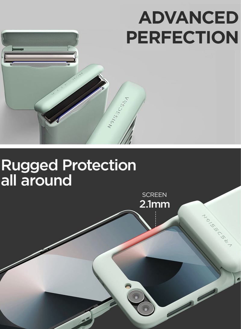VRS Design جراب Terra Guard Modern Go لهاتف Samsung Galaxy Z Flip 6 مع [حماية المفصلة] وفتحة [حامل البطاقة 2] - شفاف - Image 5