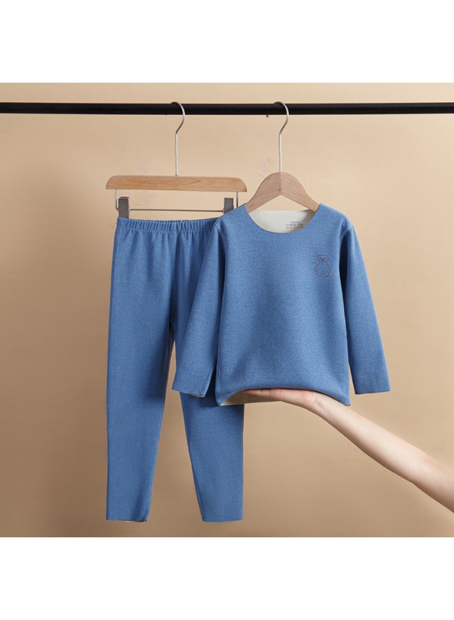 Children's Seamless Thermal Underwear Set With Ab Side, Double-sided Brushed Fur For Boys And Girls, Autumn Clothes, Autumn Pants, Velvet