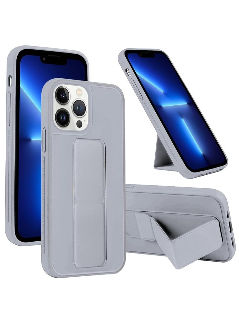 LNKOO Protective Cover with Back Strap Grip Stand for iPhone 13 Pro Max gray - Image 1