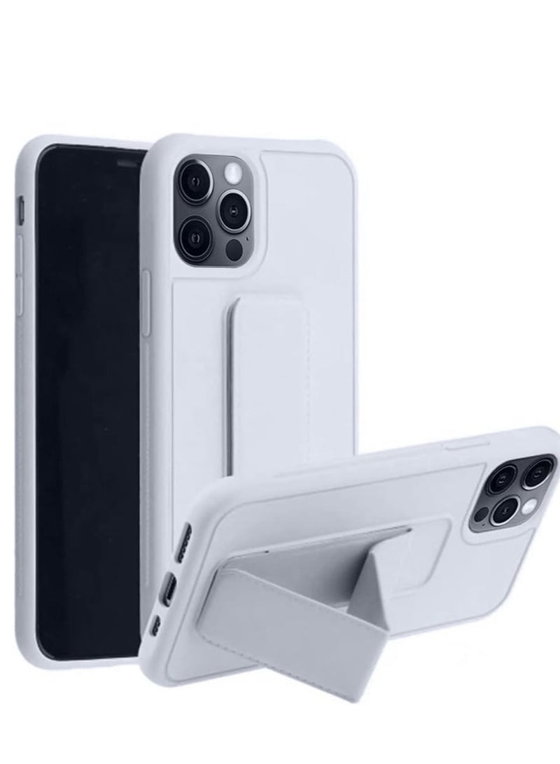 LNKOO Protective Cover with Back Strap Grip Stand for iPhone 13 Pro Max gray - Image 2