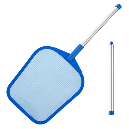 Tavaleu Pool Skimmer, Hot Tub Skimmer Spa Net with Pole, 26'', Ultra Fine Mesh Skimmer Rake, Swimming Pool Leaf Skimmer Net with Aluminum Pole, Spa Hot Tub Skimmer for Fast Cleaning, Leaves, Debris - Image 1
