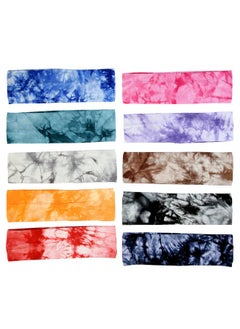 eBoot Tie Dye Headbands Stretch Headbands Elastic Yoga Hairband for Teens Girls Women Adults, Assorted Colors, 10 Pieces (Classic Colors)  - Image 3
