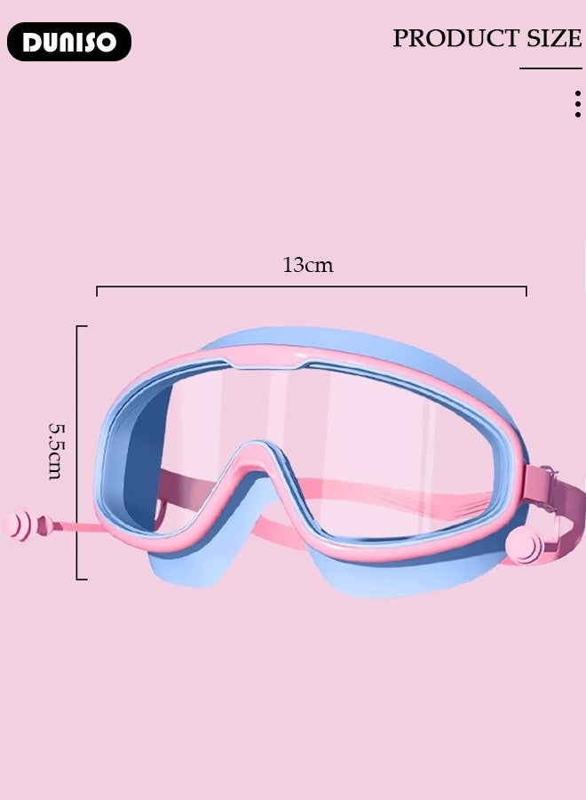 DUNISO Kids Swimming Goggles, Anti-Fog No Leak Proof Waterproof Kids Swim Goggles with Soft Silicone, Toddler Goggles with Waterproof Earplugs, Clear Wide Vision Swimming Goggles Suitable for Kids 3-14 Boys and Girls  - Image 2