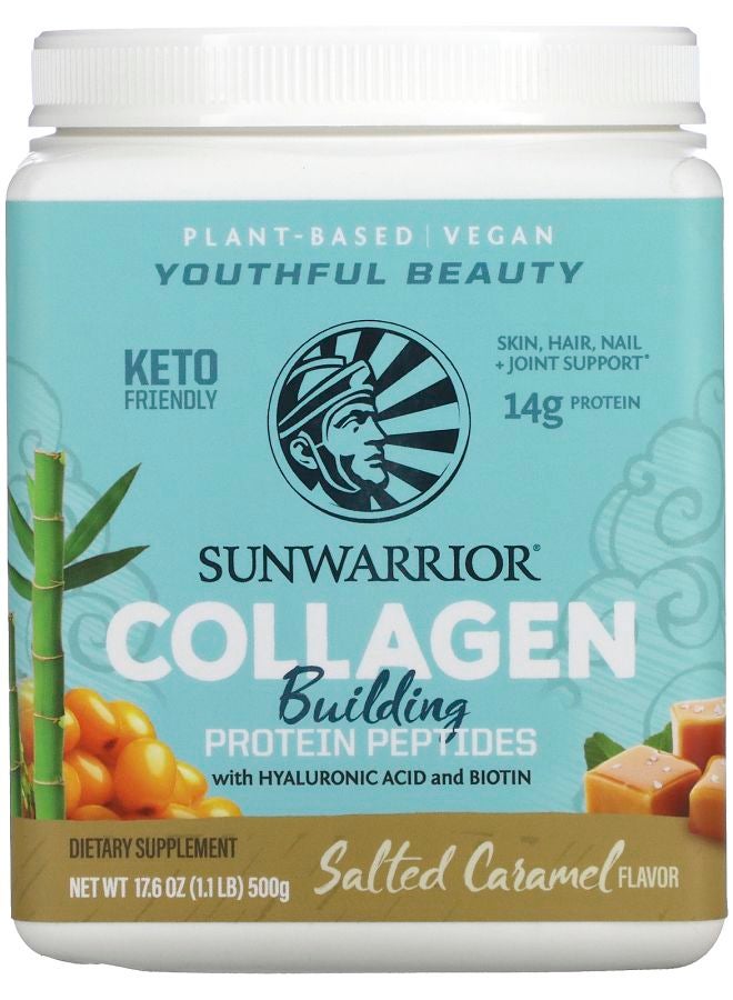Sunwarrior Collagen Building Protein Peptide Salted Caramel 1.1 Lb 500 G