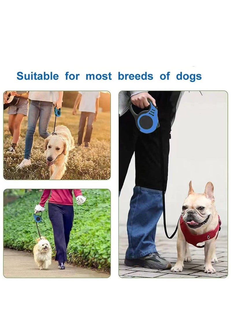 MissTiara - Retractable Dog Leash, 5m Durable Nylon Pet Leash, With Non-Slip Handle, no Tangles, Single-Hand Brake Blue - Image 1