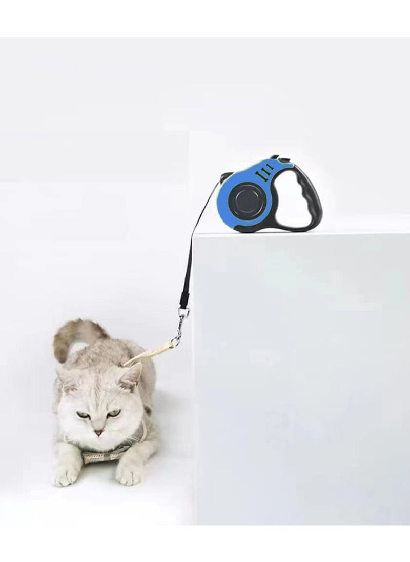 MissTiara - Retractable Dog Leash, 5m Durable Nylon Pet Leash, With Non-Slip Handle, no Tangles, Single-Hand Brake Blue - Image 1