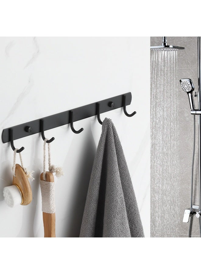 Stainless Steel Hooks Wall Mount Coat Hook Towel Coat Hat Door Hanger Rack Kitchen Bedroom Hooks Towel Hooks Black Color 2 Pieces  - Image 3