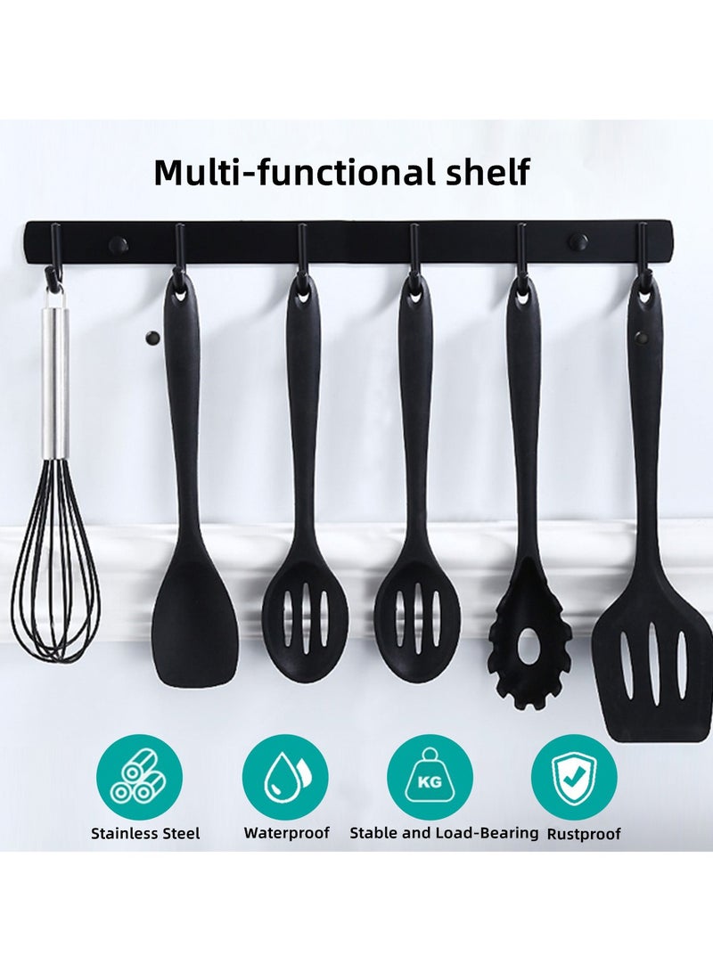 Stainless Steel Hooks Wall Mount Coat Hook Towel Coat Hat Door Hanger Rack Kitchen Bedroom Hooks Towel Hooks Black Color 2 Pieces  - Image 4