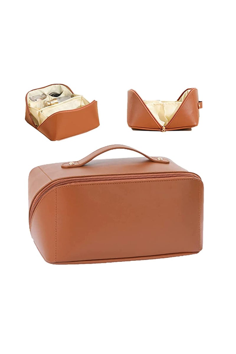 Rwnq Luxury Women's Makeup and Cosmetic Organizer Bag – Stylish and Modern Design, Versatile for Travel and Daily Use, Featuring an Elegant Gold Zipper – Perfect for Neatly Storing Beauty and Personal Care Products with Style and Organization.Women's makeup bag - shipping - travel essentials - Image 1