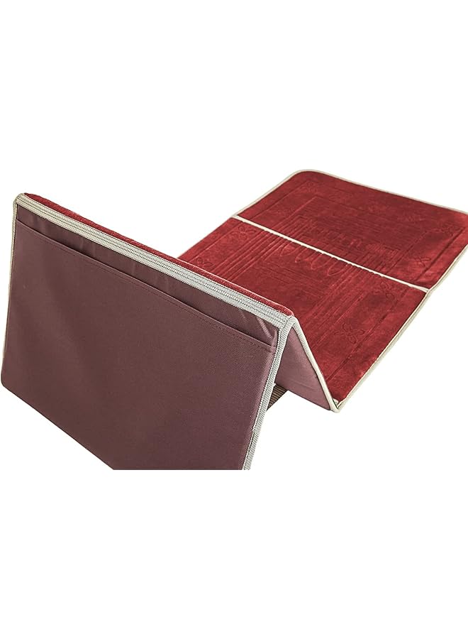 إيروريكس سجادة صلاة قابلة للطي مع مسند ظهر وسجادة صلاة مع حقيبة حمل وسجادة صلاة مبطنة ومحمولة للصلاة مقاس 110 - Image 2