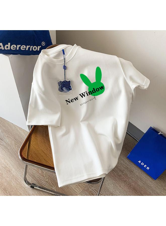 VUELO Heavy Cotton Short-sleeved Women's T-shirt Fashion Brand Round Neck Loose All-match Summer Undershirt Top Clothing  - Image 1