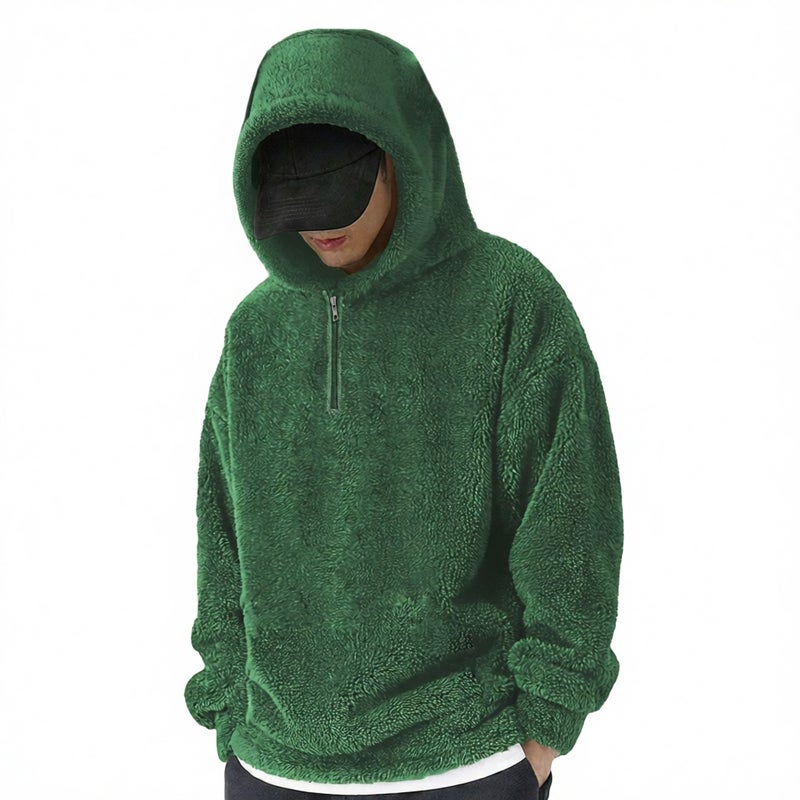 Men's Half Zip Long Sleeve Hoodie Casual Sports Jacket - Image 2