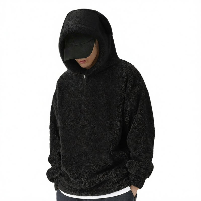 Men's Half Zip Long Sleeve Hoodie Casual Sports Jacket - Image 1