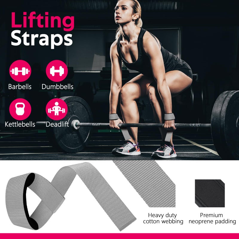 WALITO 7Pcs Barbell Pad Set for Hip Thrust - Squat Pad,Gym Accessories for Women with Bar Bad,Bench Press, with Gym Ankle Straps,Resistance Bands for Working Out,Lifting Strap,Carry Bag - Image 4