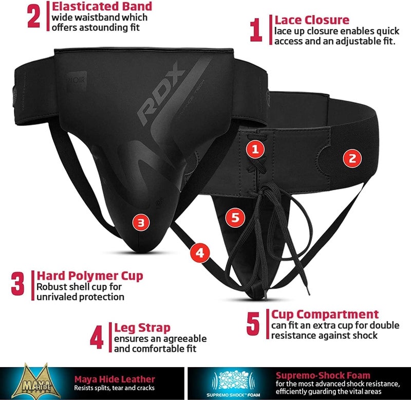 Rdx Boxing Groin Protector- Premium Real Maya Hide Leather Boxing Cup for Men, Sparring Gear, Martial Arts Protective Equipment, Groin Protector Boxing, MMA Groin Cup Protector for Training & Fighting - Image 5
