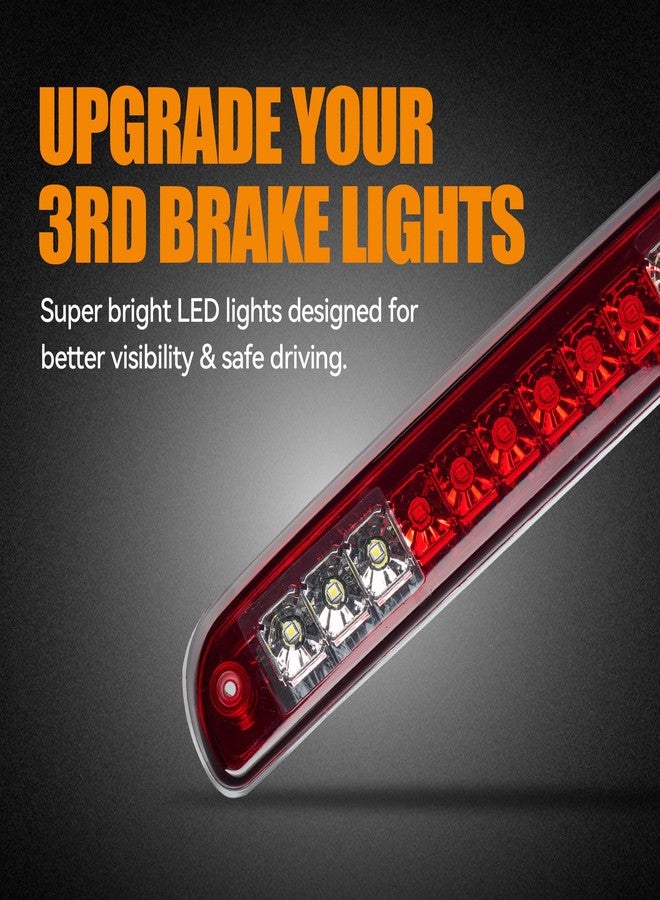 Cxdar Third 3rd Brake Light LED for 1999-2016 Ford F250 F350 F450 F550 Super Duty, High Mount Rear Brake Lights Assembly for 99-16 F-250-F-550, 1993-2011 Ford Ranger Cab Cargo Stop Light (RED) - Image 3