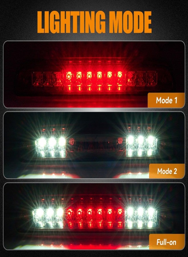 Cxdar Third 3rd Brake Light LED for 1999-2016 Ford F250 F350 F450 F550 Super Duty, High Mount Rear Brake Lights Assembly for 99-16 F-250-F-550, 1993-2011 Ford Ranger Cab Cargo Stop Light (RED) - Image 2