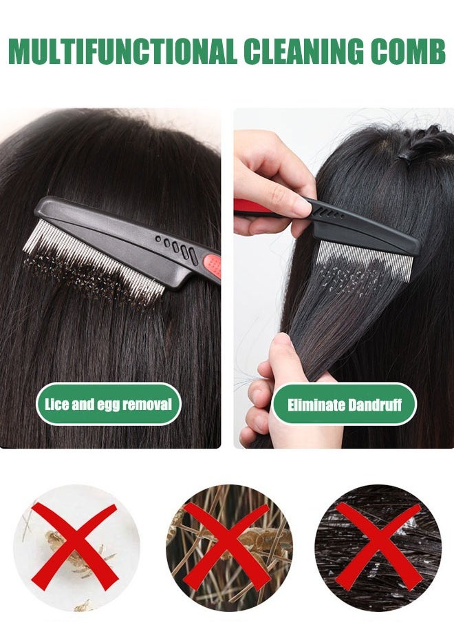 Super ZYouth Lice Removal Comb Stainless Steel Fine and Wide Tooth Comb, Professional Dandruff Removal Comb, Suitable for Children, Adults, Pets, Dogs/Cats  - Image 4