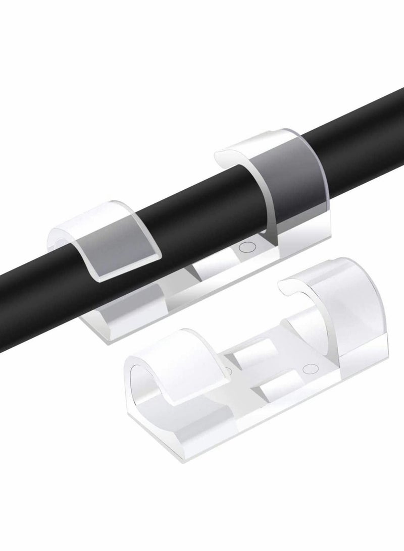 Excefore Cable Management Clips 40Pcs Self Adhesive Cable Clips Wire, SANNOBEL Organizers Cord Holders for TV, PC, Laptop, Ethernet Cable, Desktop Home Office - Image 1