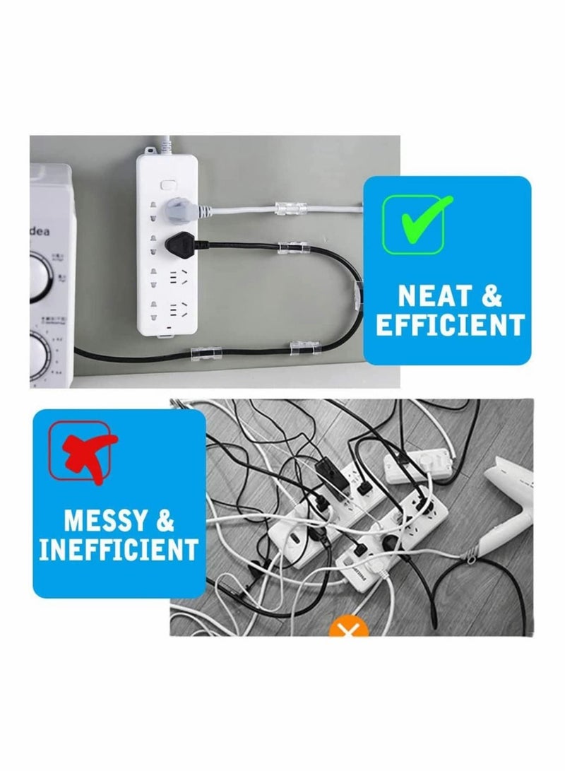 Excefore Cable Management Clips 40Pcs Self Adhesive Cable Clips Wire, SANNOBEL Organizers Cord Holders for TV, PC, Laptop, Ethernet Cable, Desktop Home Office - Image 5