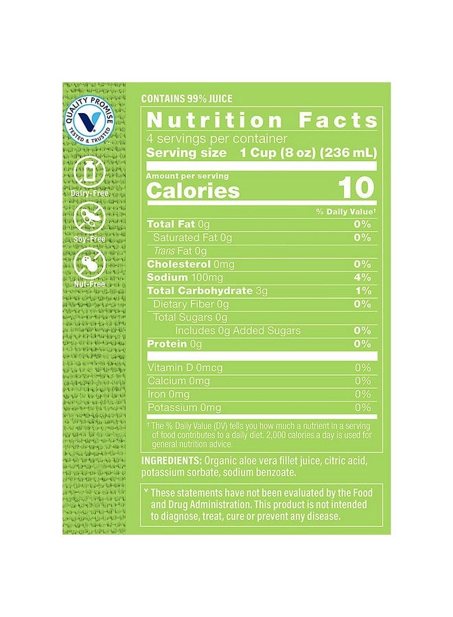 The Vitamin Shoppe Organic Aloe Vera Fillet Juice - No Water Added - Soothing for Digestive Discomfort (32 Fluid Ounce) - Image 3