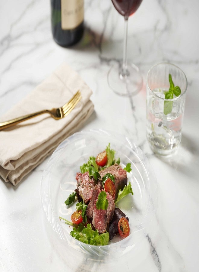 Munfix 200 Clear Plastic Plates Set - 9 Inch Plastic Dinner Plates, Disposable Plates Bulk Pack, Party Plates for BBQ, Picnic, Parties, Travel and Events, Microwavable Recyclable - Image 3