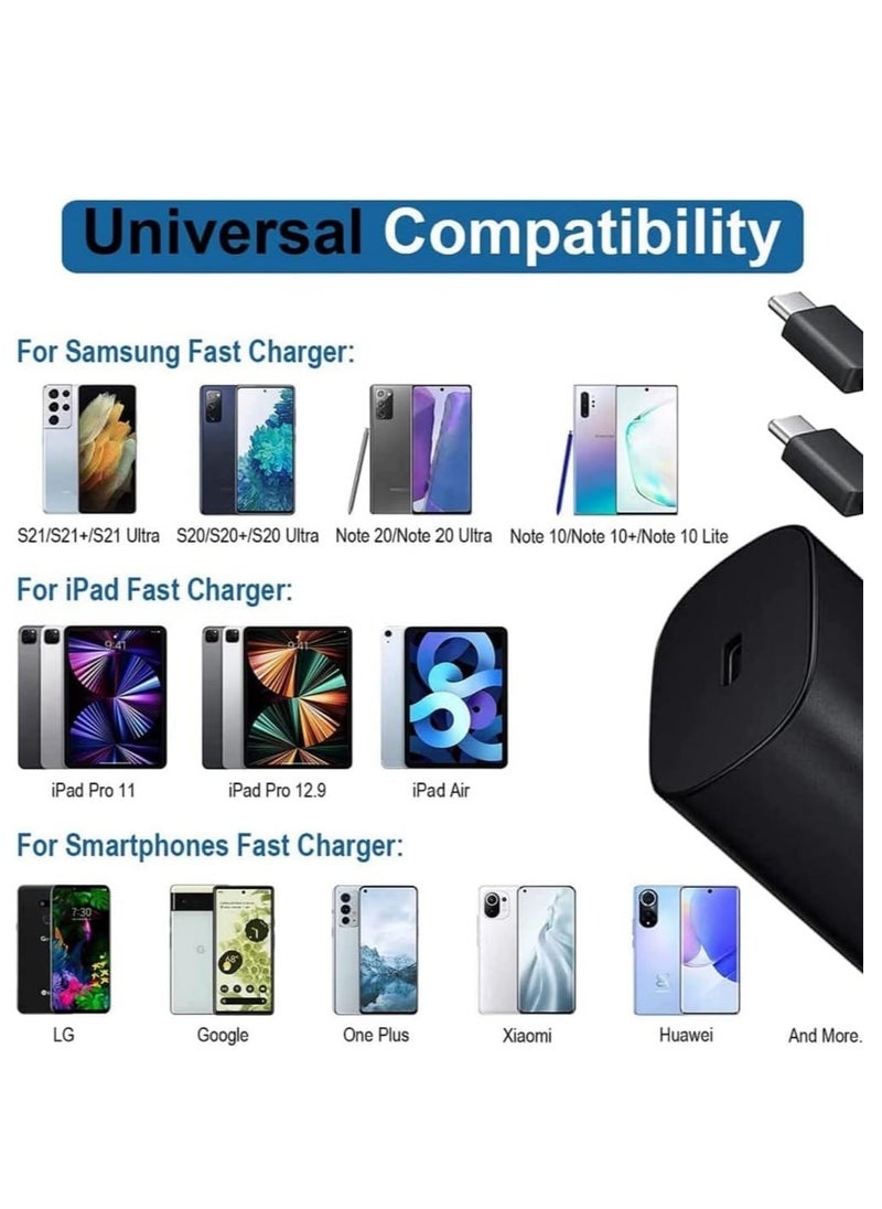 Raxoom Mobile Phone ChÃ¡rgÃ©rs For sÃ¡msung S21 NÃ³te 20 10 A70 Super Fast chÃ¡rgÃ©r cargador 25W adÃ¡pter For gÃ¡lÃ¡xy NÃ³te20 S20 A90 A80 S10 5G typeC Cable (only c to c cable black EU plÃºg) - Image 2