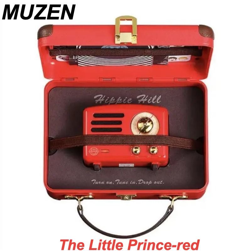 Muzen The Little Prince Desktop Mini Speaker with OTR FM Radio Bluetooth Wireless Metal Music Player, Red - Image 1