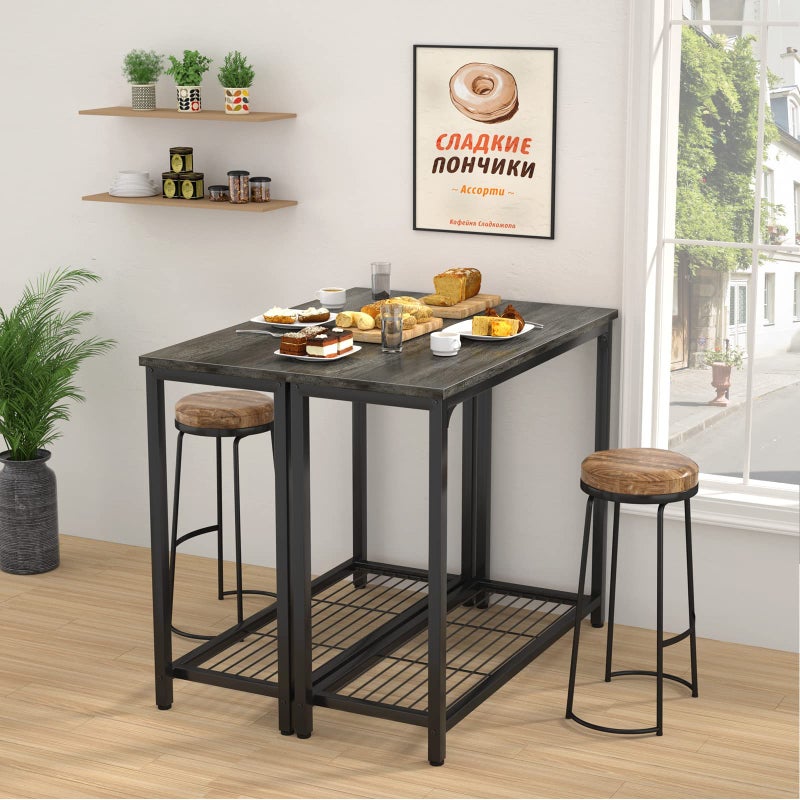 Ecoprsio Console Table Sofa Table with Mesh Shelves, 2 Tier Entryway Table Foyer Table for Entryway, Front Hall, Hallway, Sofa, Couch, Living Room, Coffee Bar, Kitchen, Grey, 32 Inch - Image 5