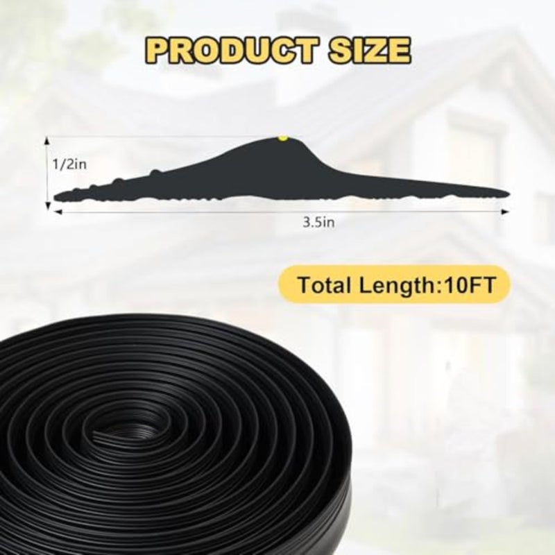 شريط إغلاق سفلي لباب المرآب العالمي، استبدال شريط مطاطي مقاوم للطقس DIY، بطول 10 أقدام، أسود - Image 2