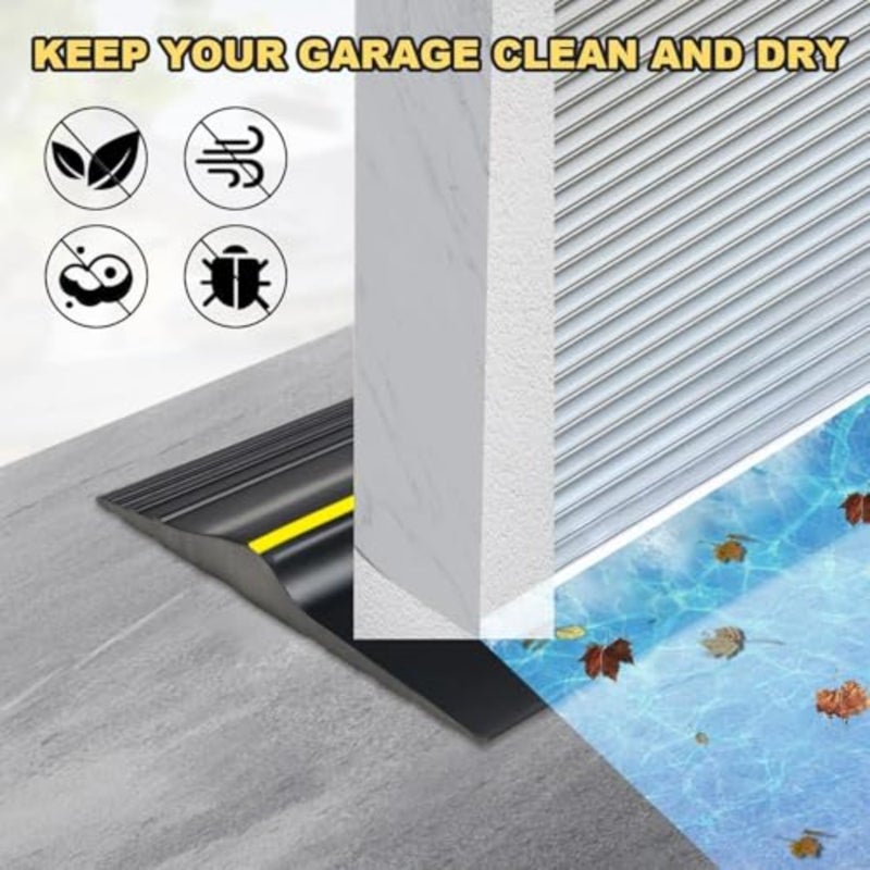 شريط إغلاق سفلي لباب المرآب العالمي، استبدال شريط مطاطي مقاوم للطقس DIY، بطول 10 أقدام، أسود - Image 4
