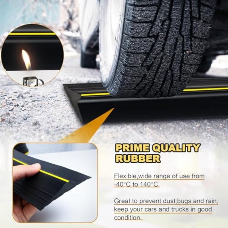 شريط إغلاق سفلي لباب المرآب العالمي، استبدال شريط مطاطي مقاوم للطقس DIY، بطول 10 أقدام، أسود - Image 3